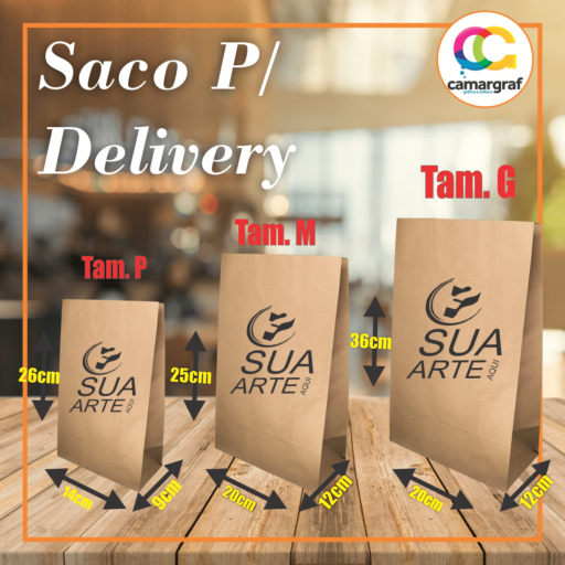 Saco Kraft Para Delivery Personalizado Camargraf® 9500